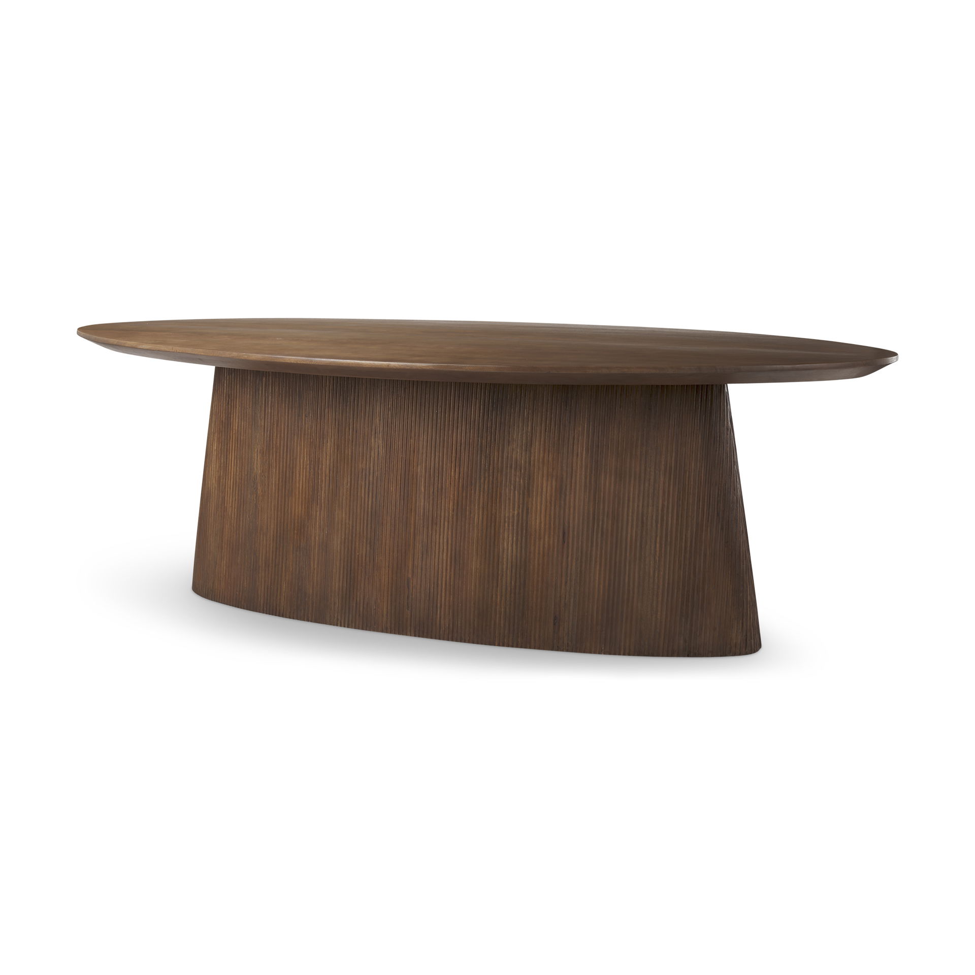 Lance 94'L x 50'W x30'H Medium Brown Solid Wood Oval Dining Table, by Mercana, 94" length x 50" width x 30" height View 1