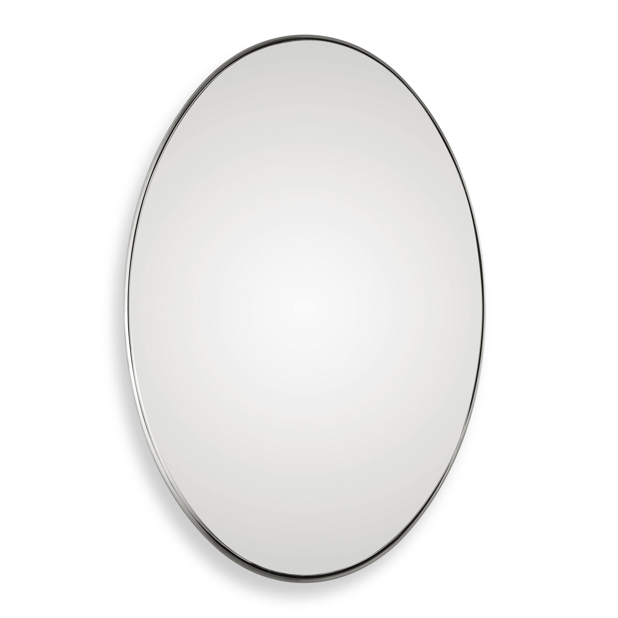 Pursley Brushed Nickel Oval Mirror large image 