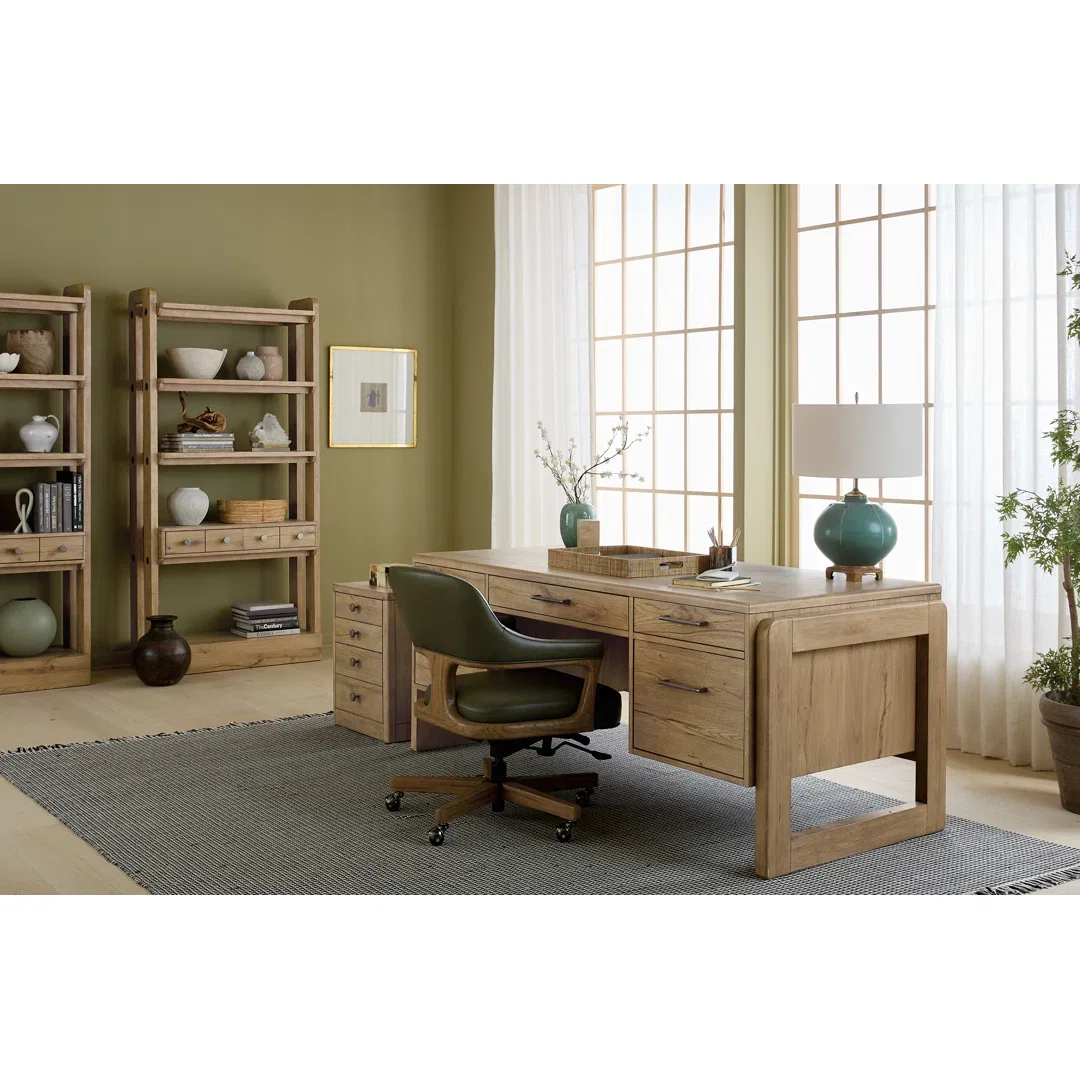 EC Leather Swivel Executive Chair, Office Chair by Hooker Furniture, 24" width x 33.75" height x 26.25" depth View 5