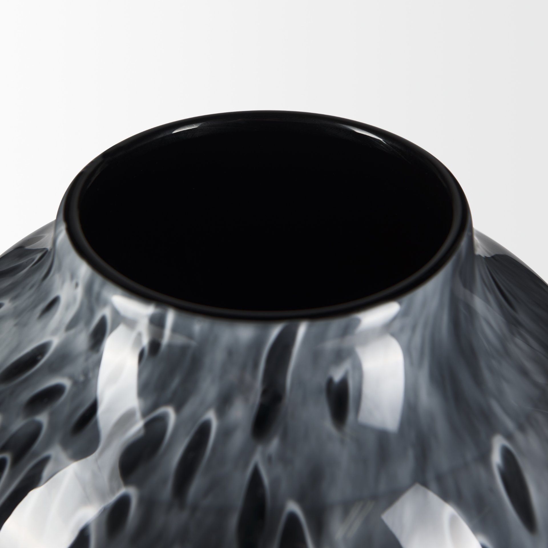 Masai Large Black Mottled Glass Vase, by Mercana, 7.91" length x 7.91" width x 14.96" height View 7