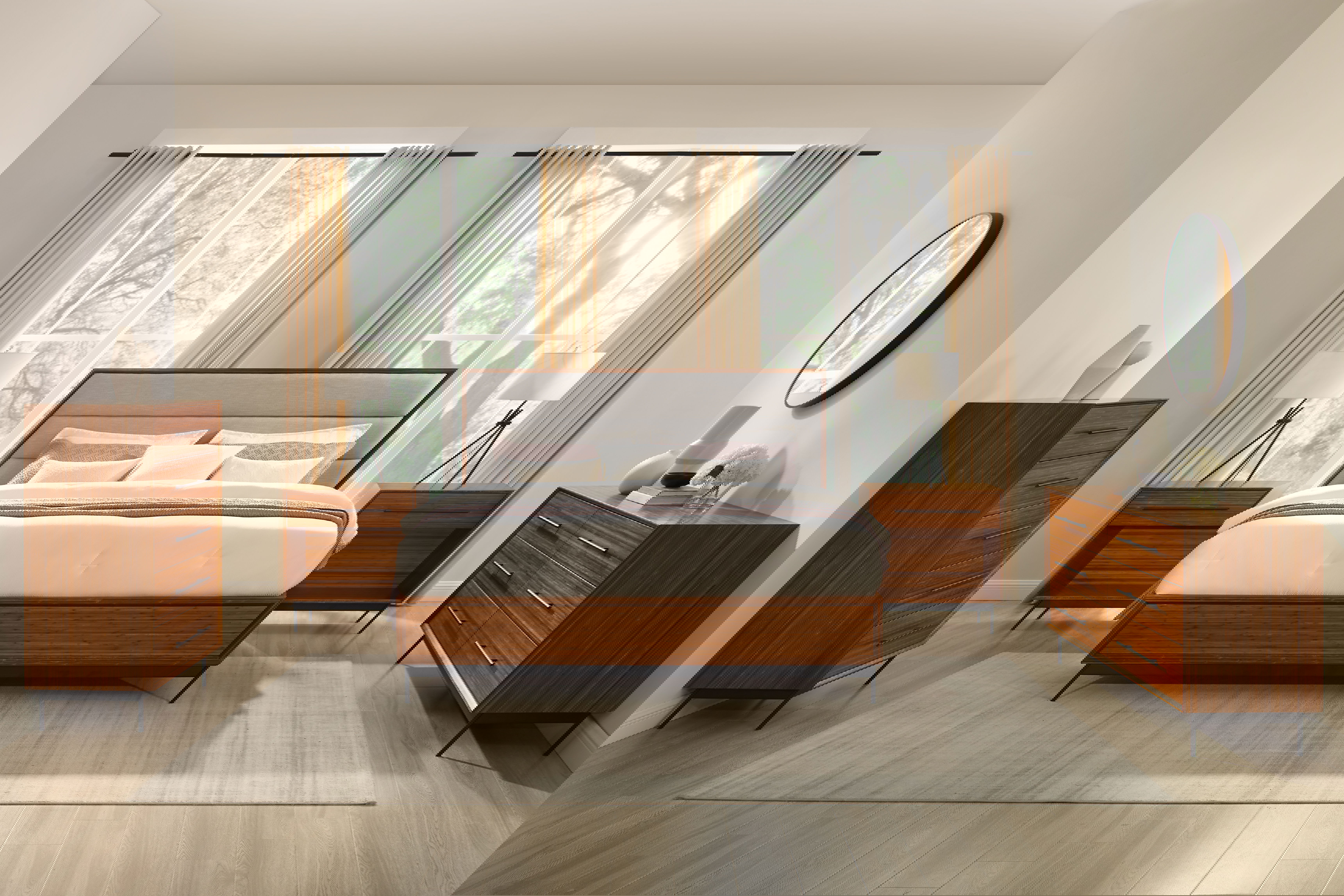 Taylor King Bed, Amber, by Greenington, 84" length x 79.84" width x 17.5" height View 8