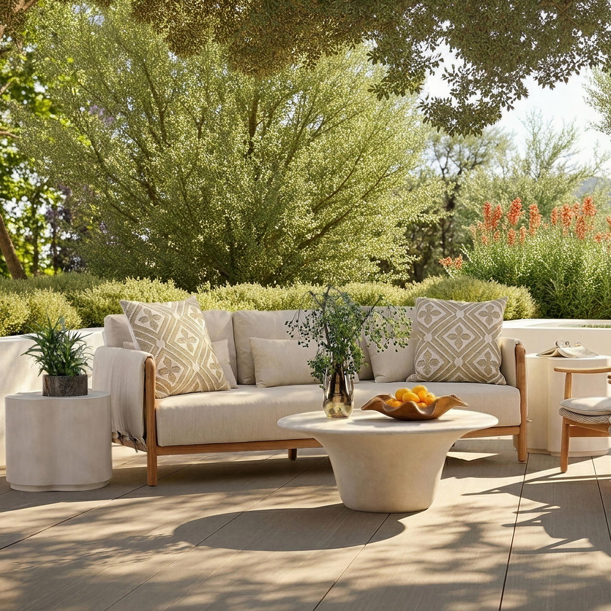 Milburne Outdoor Sofa Beige, Sofas & Sectional by Dovetail, 88" width x 35.35" height x 34" depth View 8