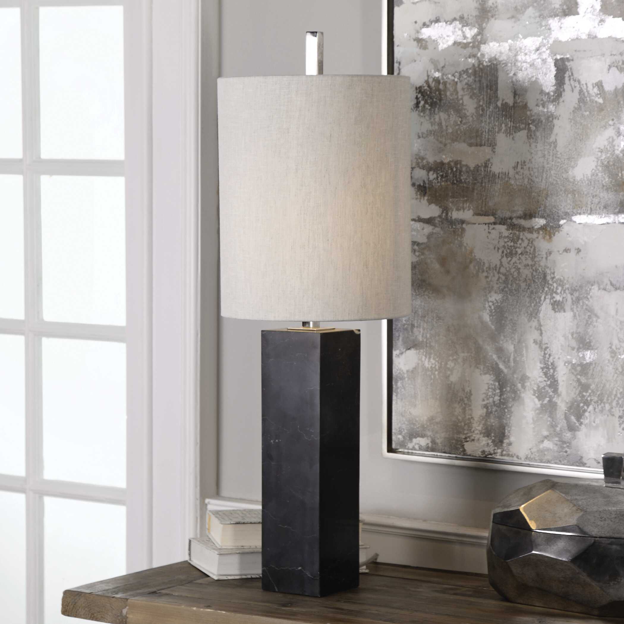 Delaney Marble Column Accent Lamp, by Uttermost, 10.25" width x 32.12" height x 10.25" depth View 2