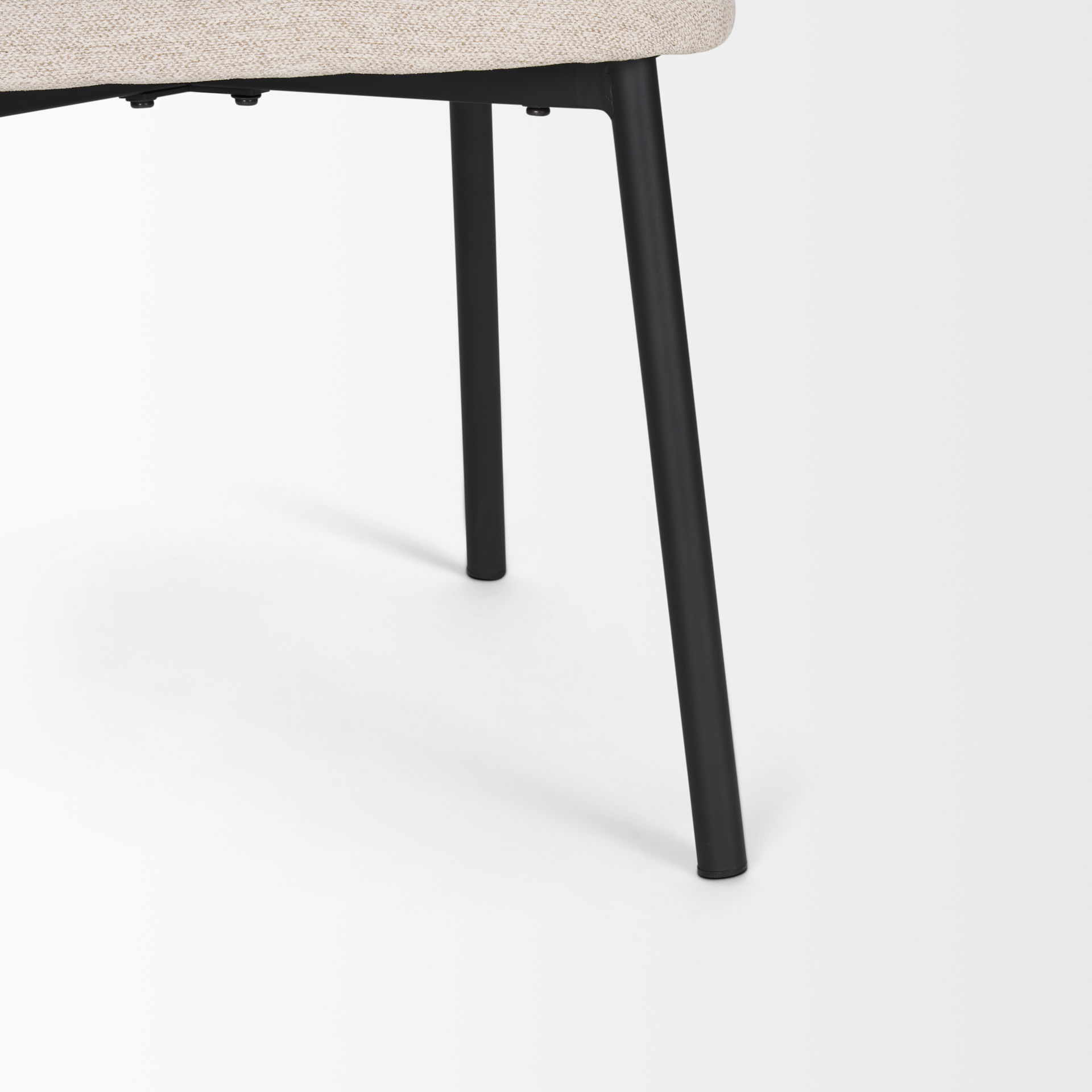 Shannon Dining Chair with Oatmeal Fabric & Matte Black Metal, by Mercana, 22.5" length x 22.75" width x 31.5" height View 13