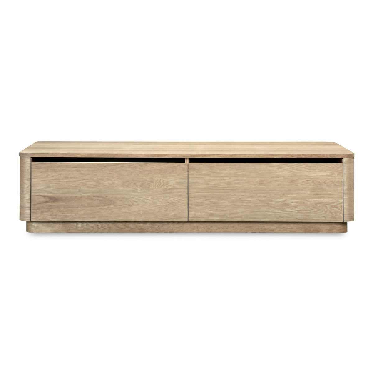 Round Off Coffee Table Natural Oak, by Moe's Home, 55" width x 13" height x 30" depth View 4