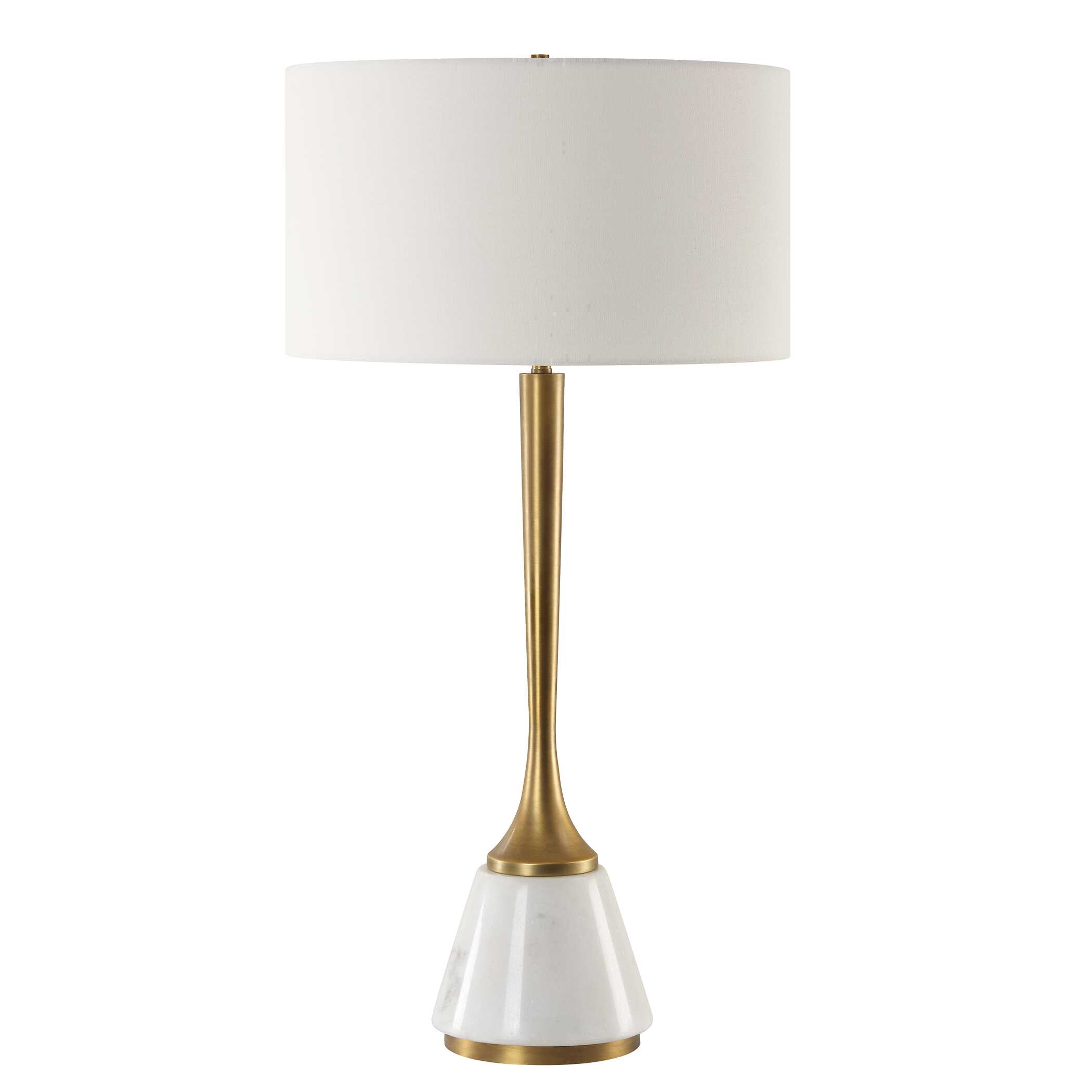 Avola White Marble Table Lamp, by Uttermost, 16" width x 32" height x 16" depth View 5