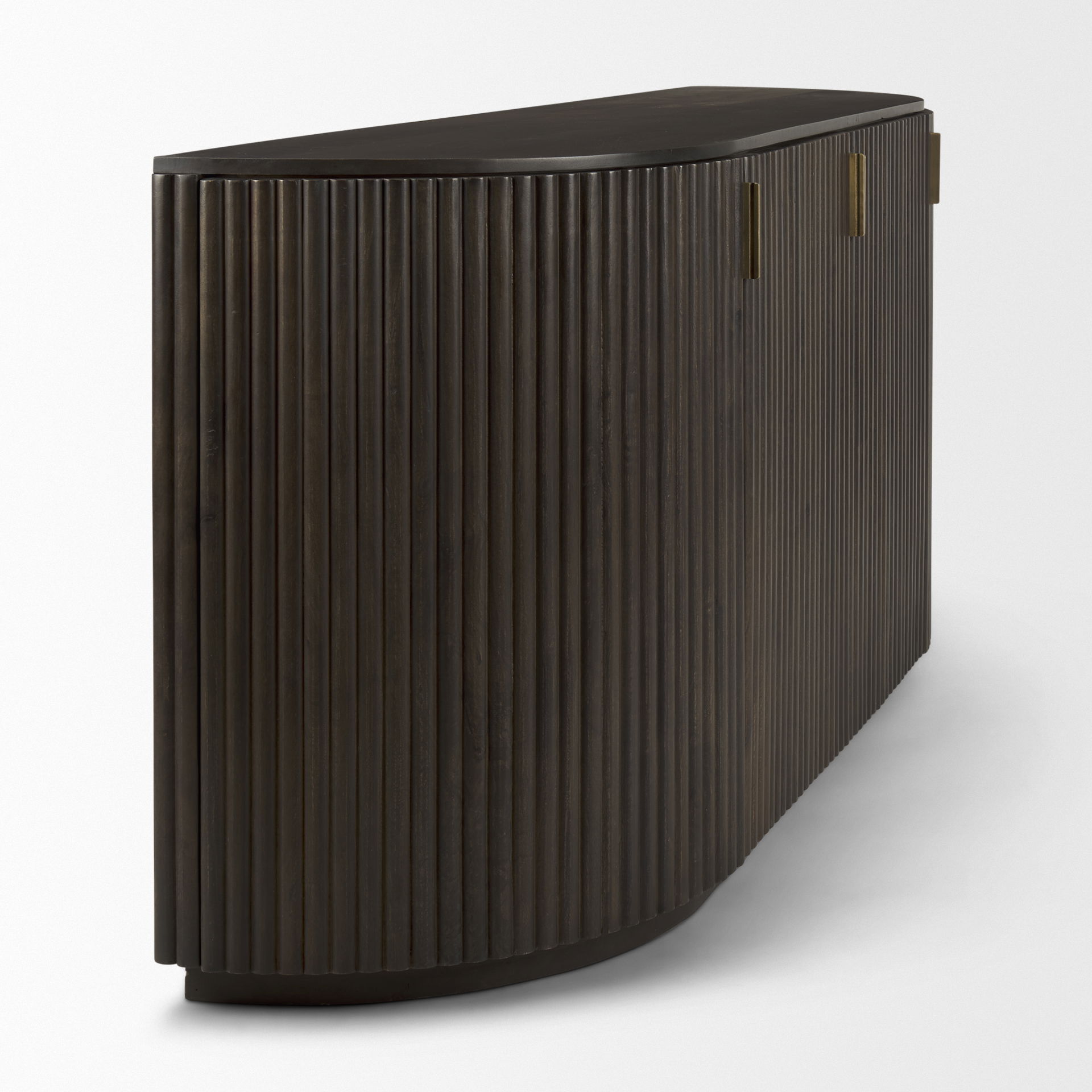 Terra 72L x 18W x 32H Dark Brown Wood Fluted Sideboard large image 