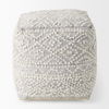 Farida 6.0L x 16.0W x 16.0H Light Gray Wool and Polyester Patterned Pouf thumbnail 1