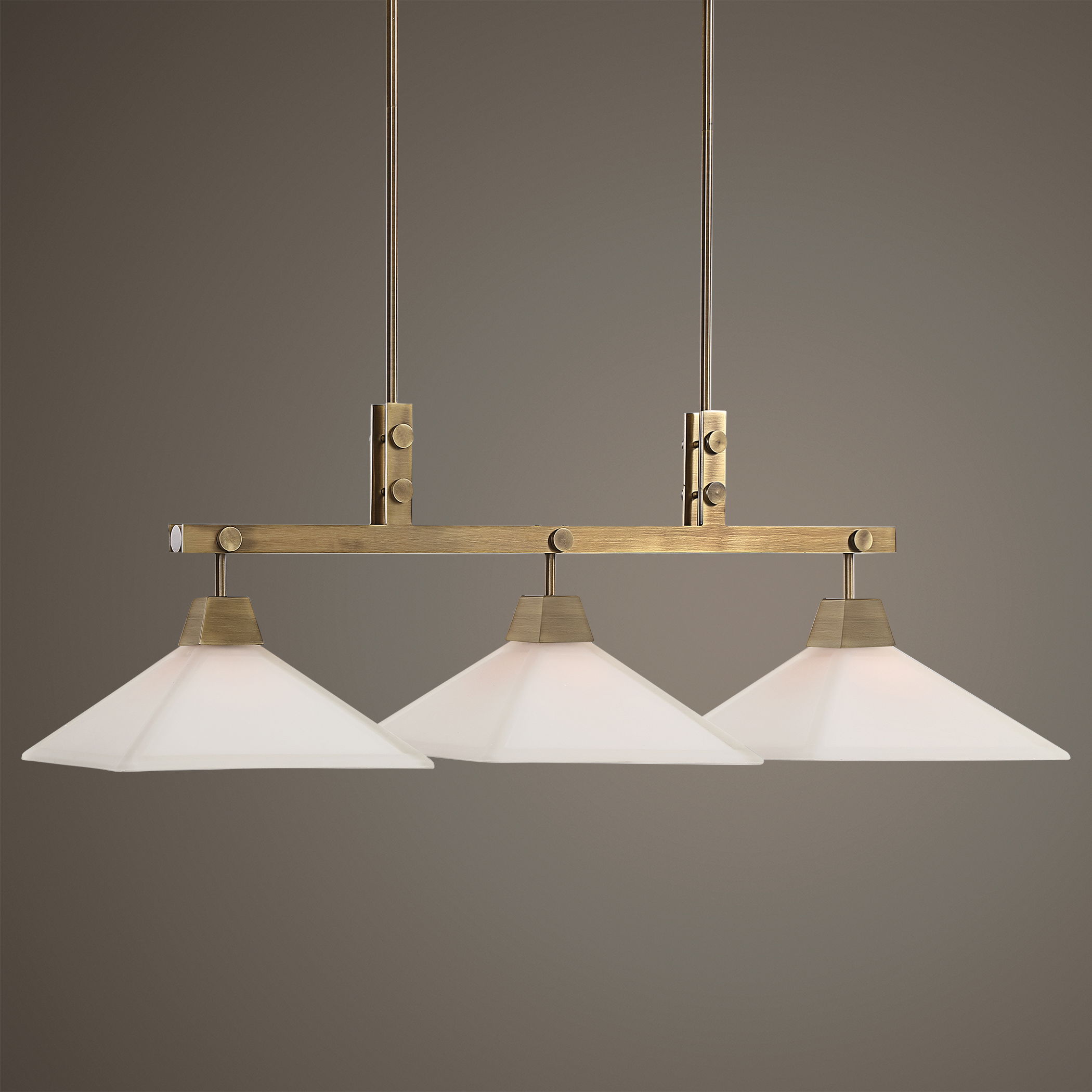 Brookdale Industrial 3 Light Linear Chandelier large image 