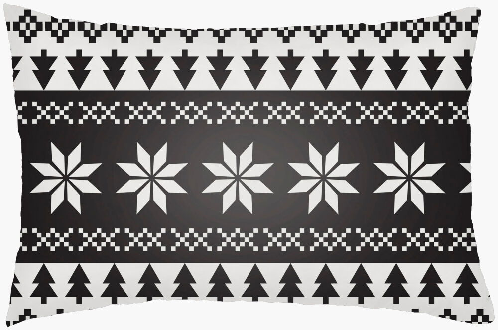 Snowflake Sweater Lumbar Pillow, Decorative Pillow by Surya, 14" length x 24" width