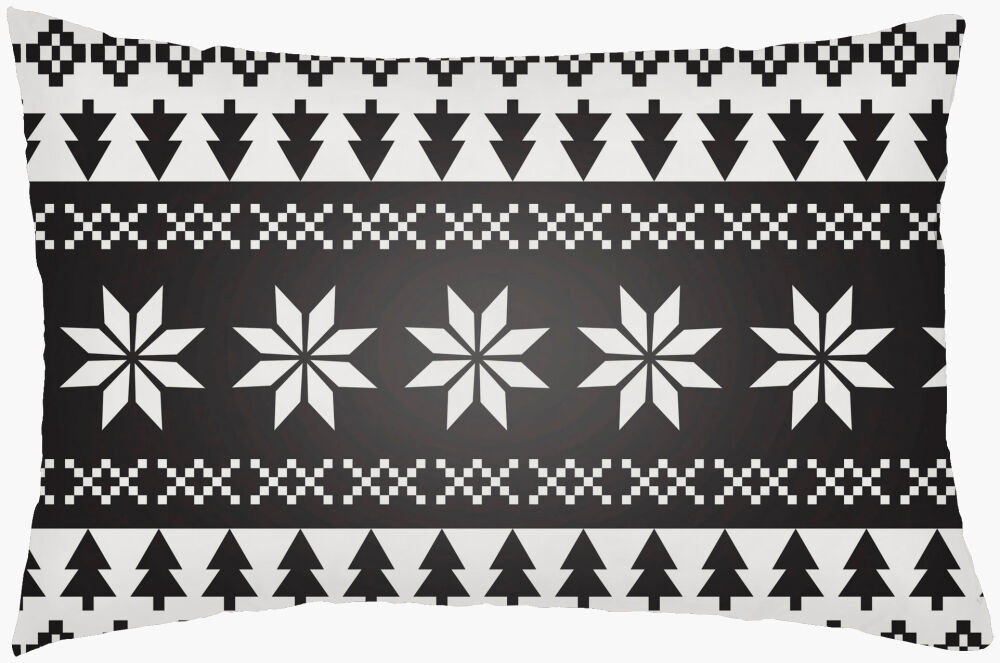 Snowflake Sweater Lumbar Pillow, Decorative Pillow by Surya, 14" length x 24" width