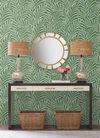 Tea Leaves Stripe Green Wallpaper thumbnail 1