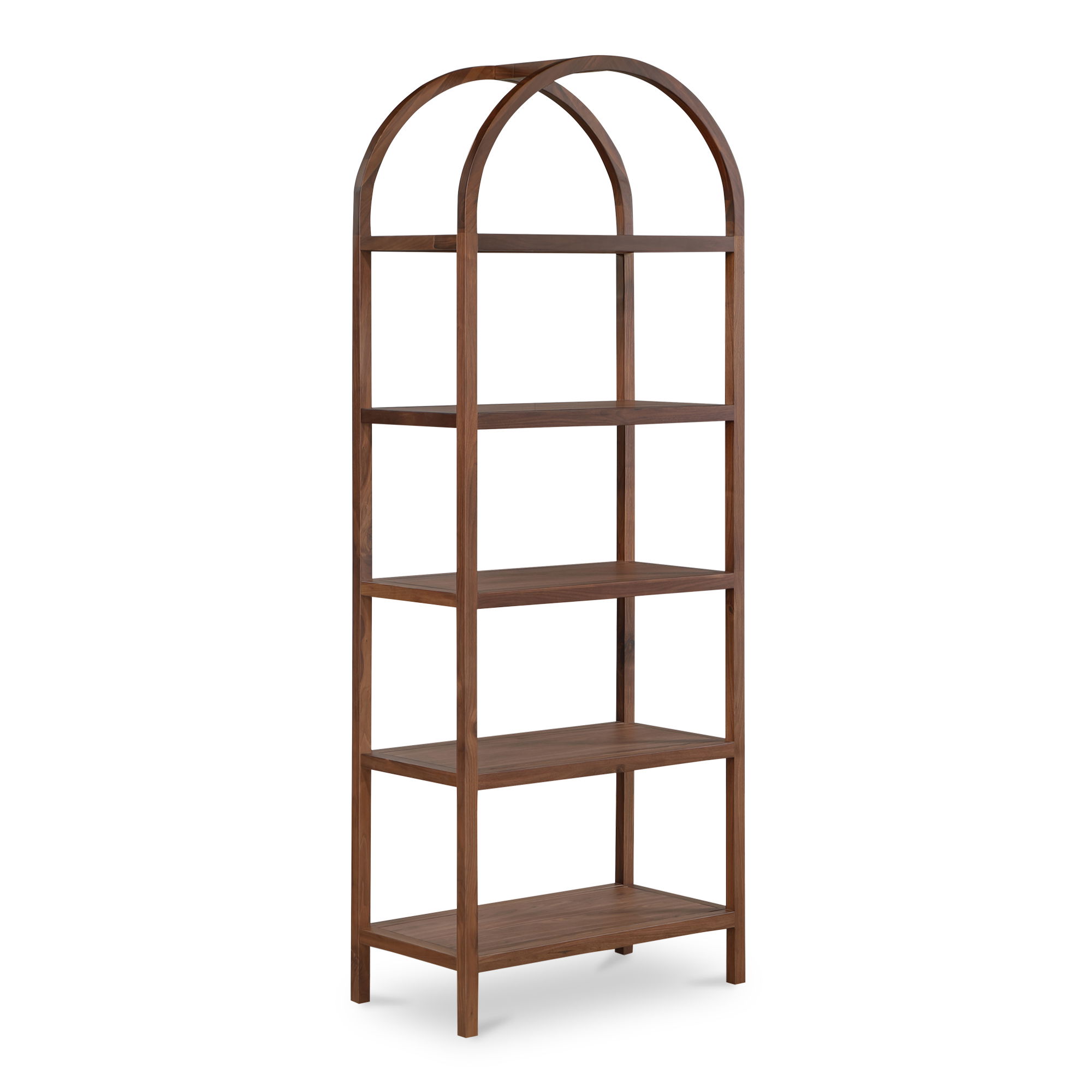 Eero Bookcase Walnut, Shelving & Bookcase by Moe's Home, 30" width x 80" height x 16" depth View 2