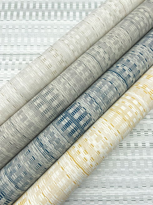 Tapestry Stitch Navy Wallpaper