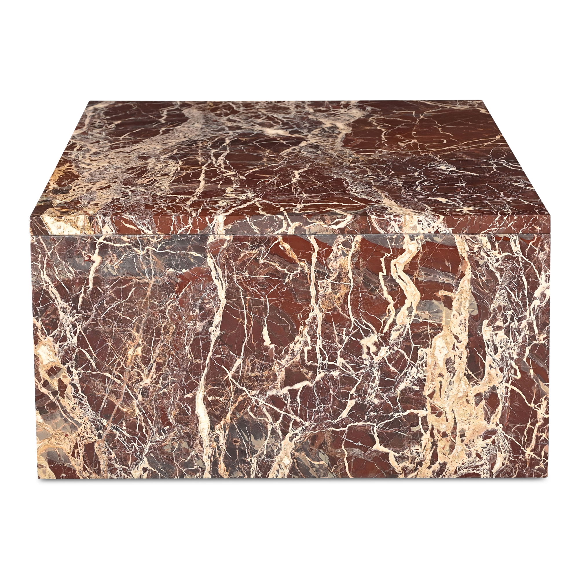 Rosa Coffee Table Rosso Levanto Marble, by Moe's Home, 40" width x 16" height x 30" depth View 6
