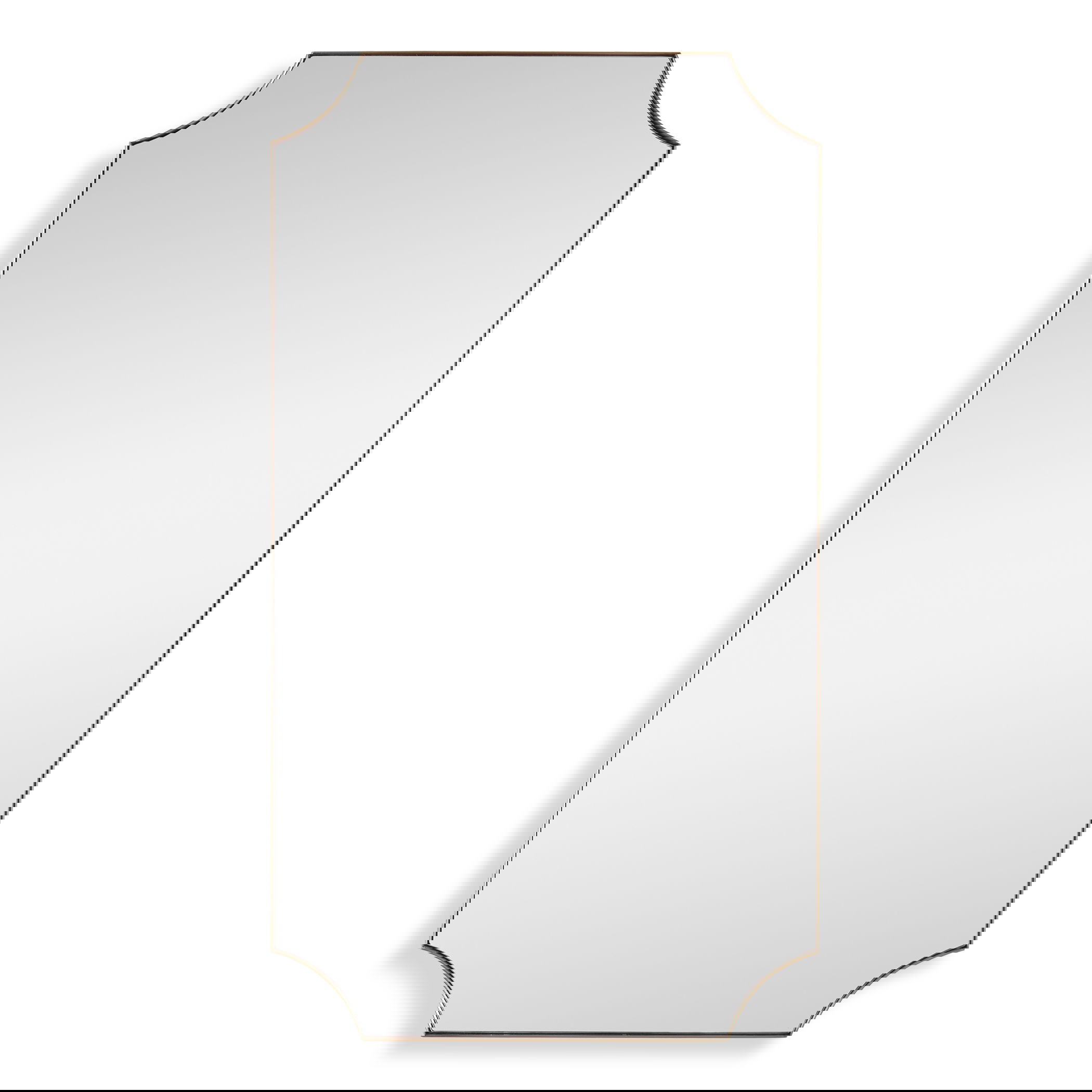 Lennox Brass Scalloped Corner Mirror large image 
