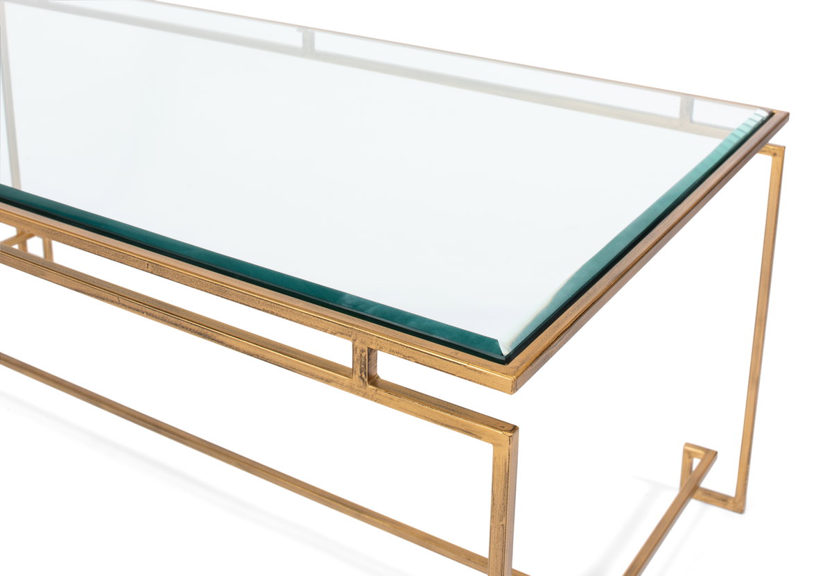 Parallel Lines Coffee Table, by Sarreid, 2' length x 4' width x 1'7" height View 9