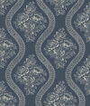 Coverlet Floral Grey & Blue Wallpaper, by York Wall, 33' length x 1'8.5" width x 0.02" depth thumbnail 1