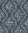 Coverlet Floral Grey & Blue Wallpaper, by York Wall, 33' length x 1'8.5" width x 0.02" depth thumbnail