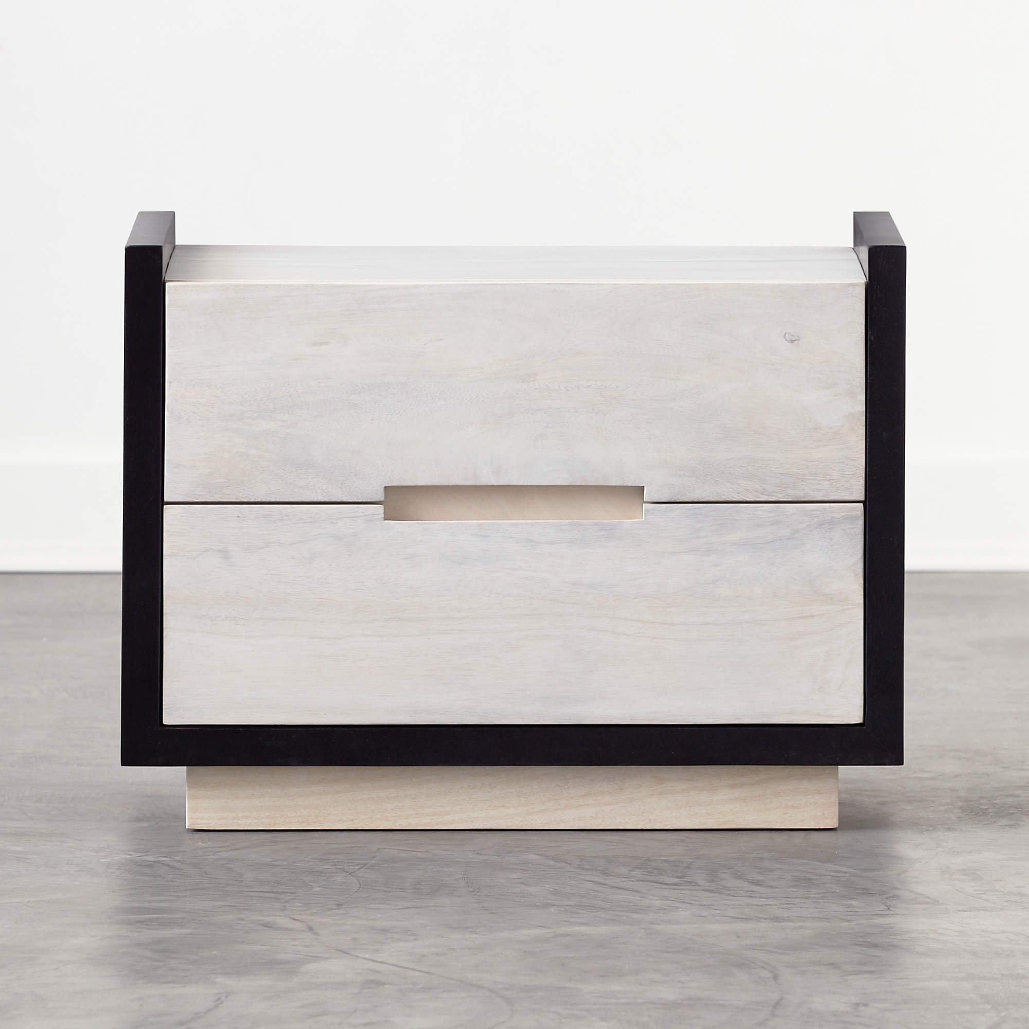 Online Designer Bedroom Beaufort 30" Whitewashed Wood 2-Drawer Nightstand