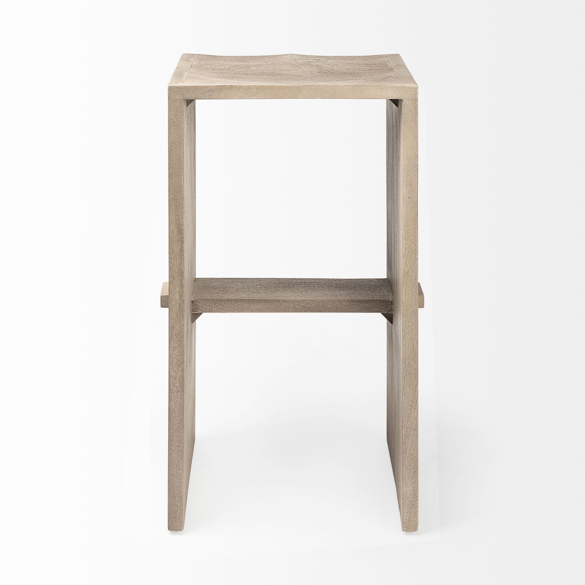 Aida 30' Seat Height Light Gray Wood Bar Stool, Counter & Bar Stool by Mercana, 18.5" length x 14" width x 30" height View 5