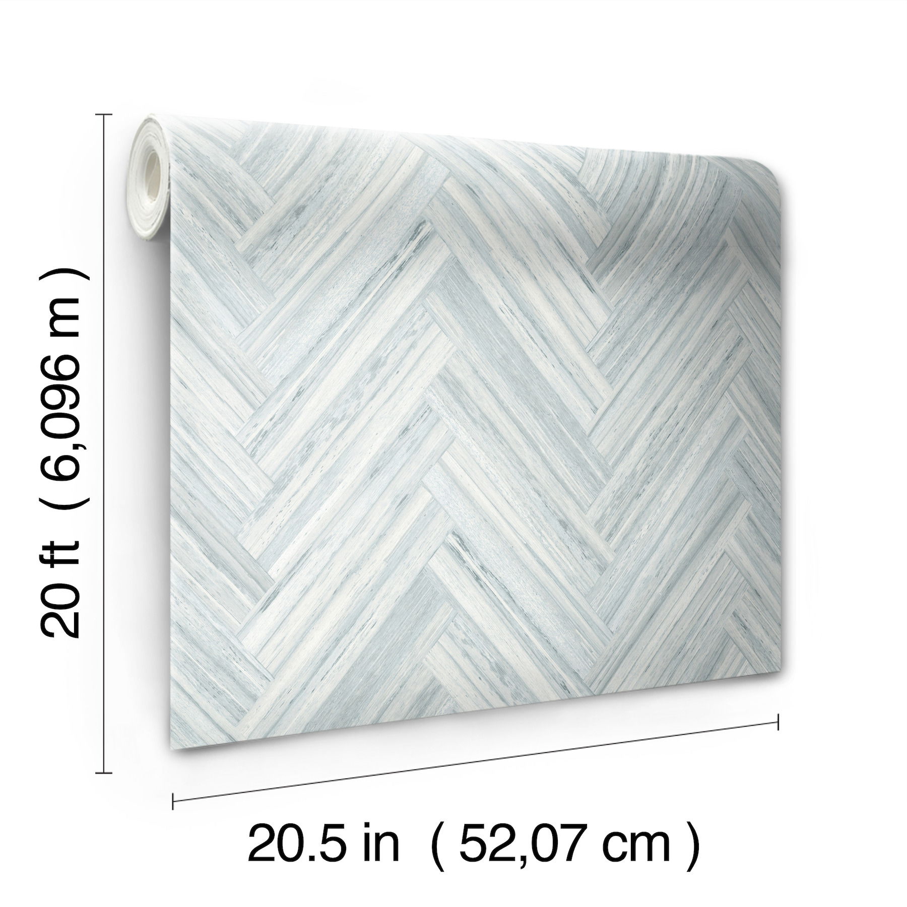 Hermosa Herringbone Blue Peel & Stick Wallpaper large image 