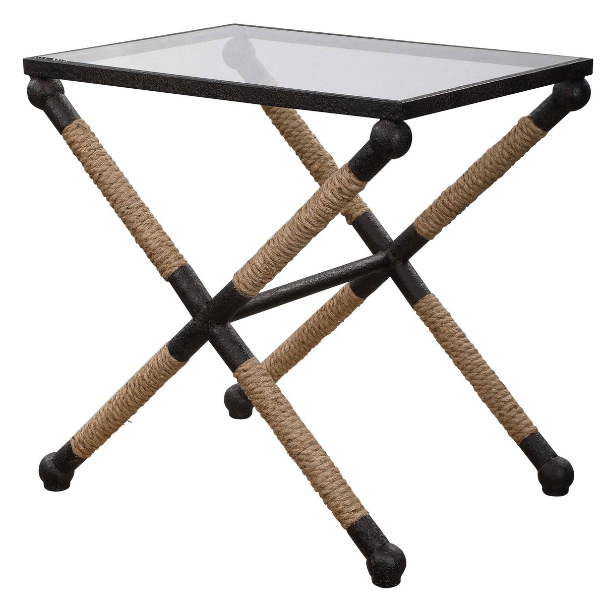 Braddock Coastal Accent Table, Side & End Table by Uttermost, 16.5" width x 22" height x 22" depth View 4