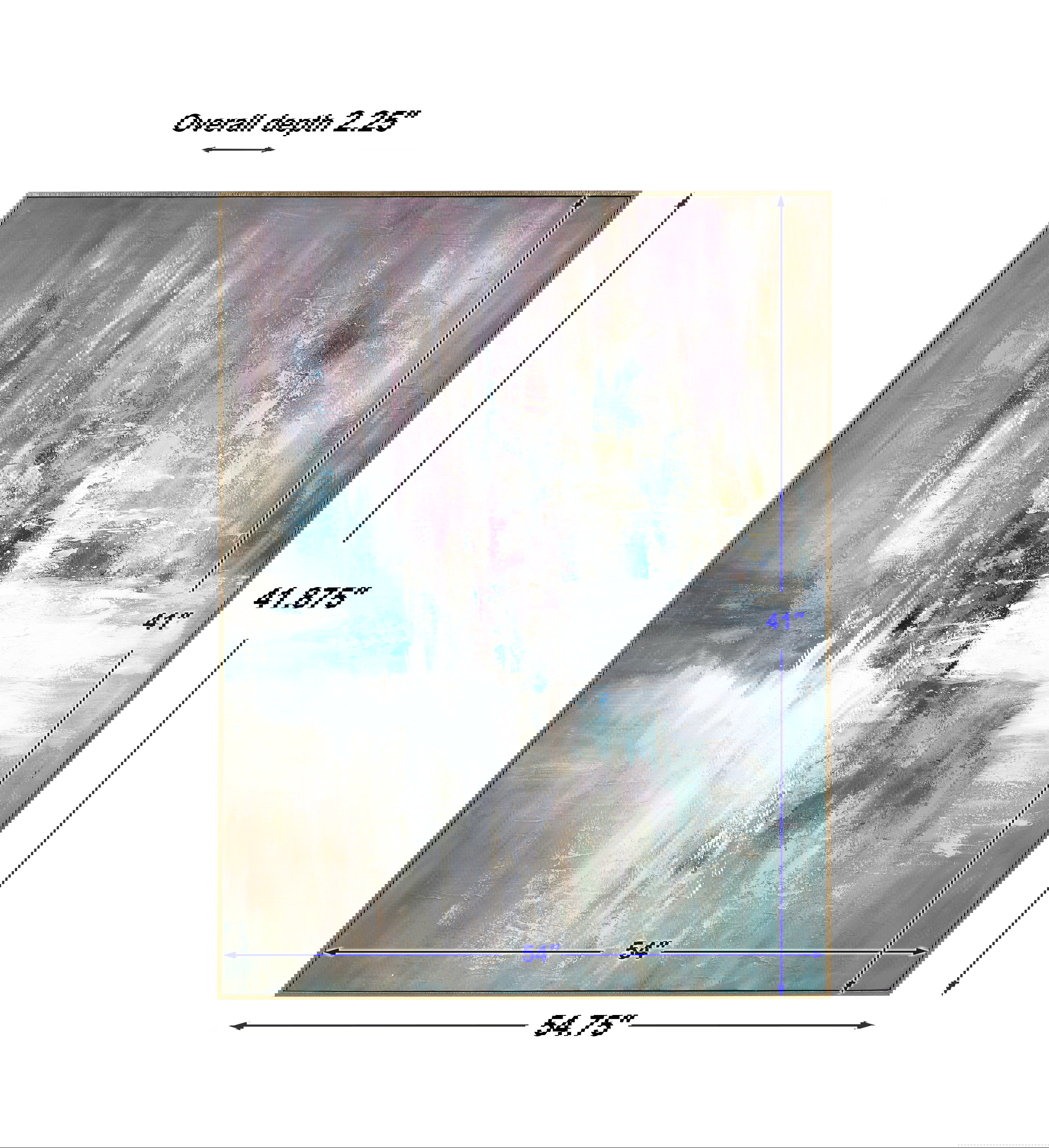 Elevation Abstract Art, Painting by Uttermost, 41.87" width x 54.75" height x 2.25" depth View 3