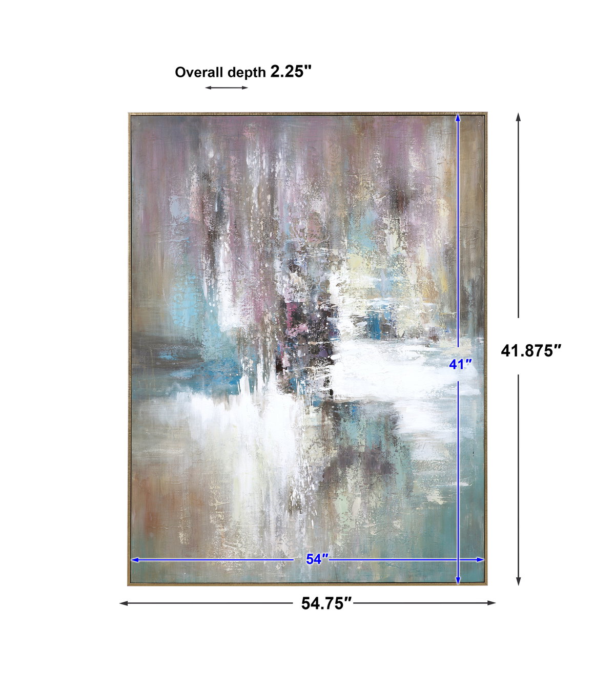 Elevation Abstract Art, Painting by Uttermost, 41.87" width x 54.75" height x 2.25" depth View 3