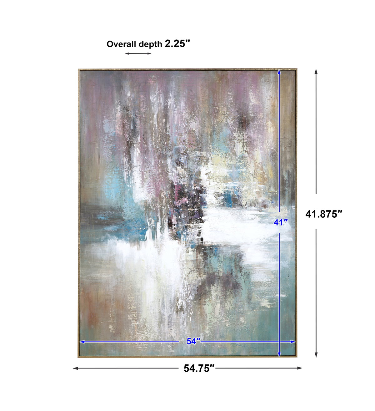 Elevation Abstract Art, by Uttermost, 41.87" width x 54.75" height x 2.25" depth View 3