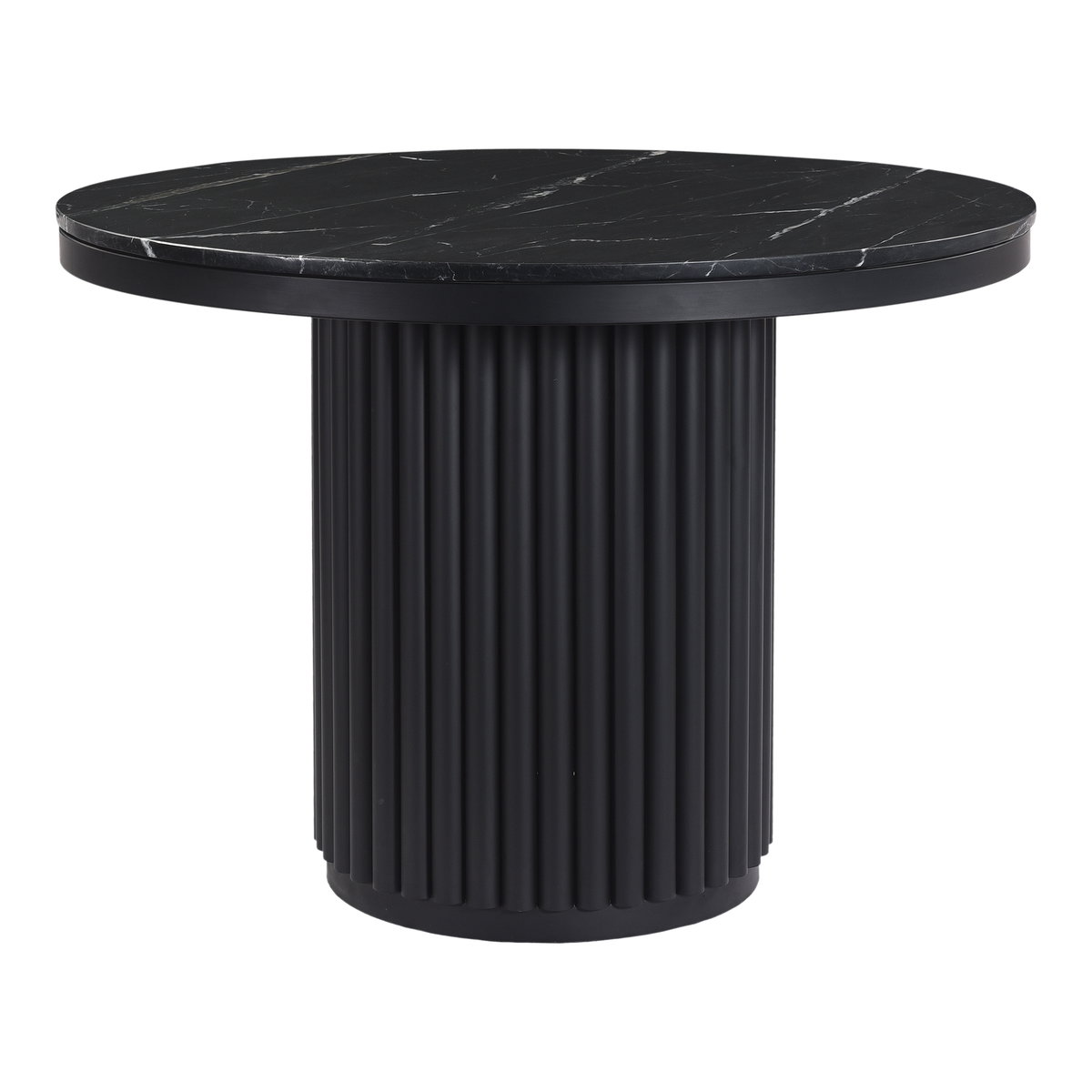 Tower Dining Table Black Marble, by Moe's Home, 42" width x 30" height x 42" depth View 1