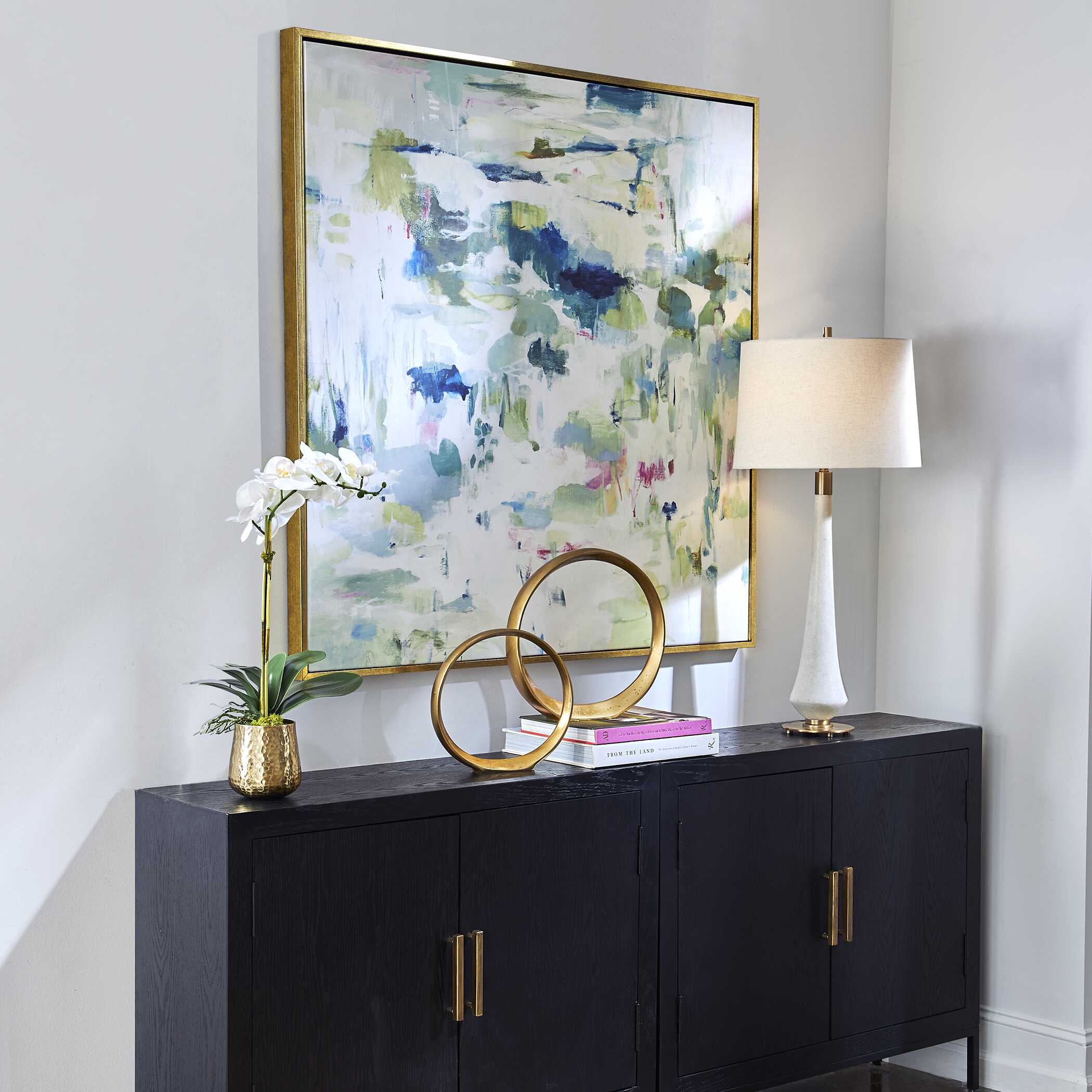 Abstract Reflections Framed Canvas, Painting by Uttermost, 49.5" width x 49.5" height x 2" depth View 4