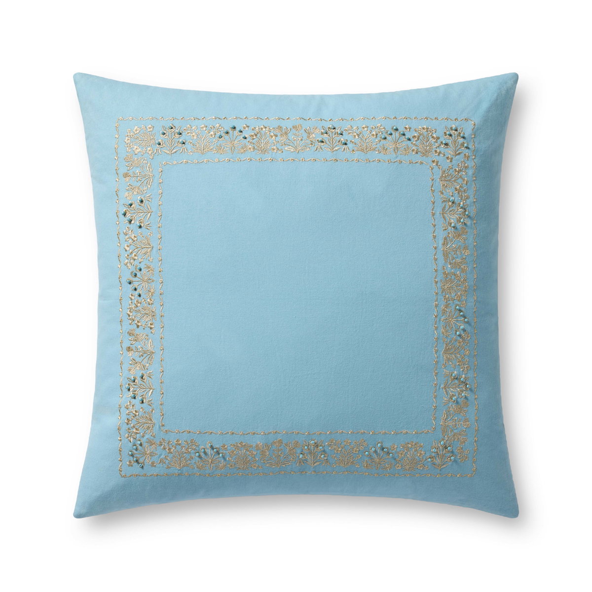 Rifle Paper Co. x Loloi Estee Border Pillow, Decorative Pillow, 22" length x 22" width View 1