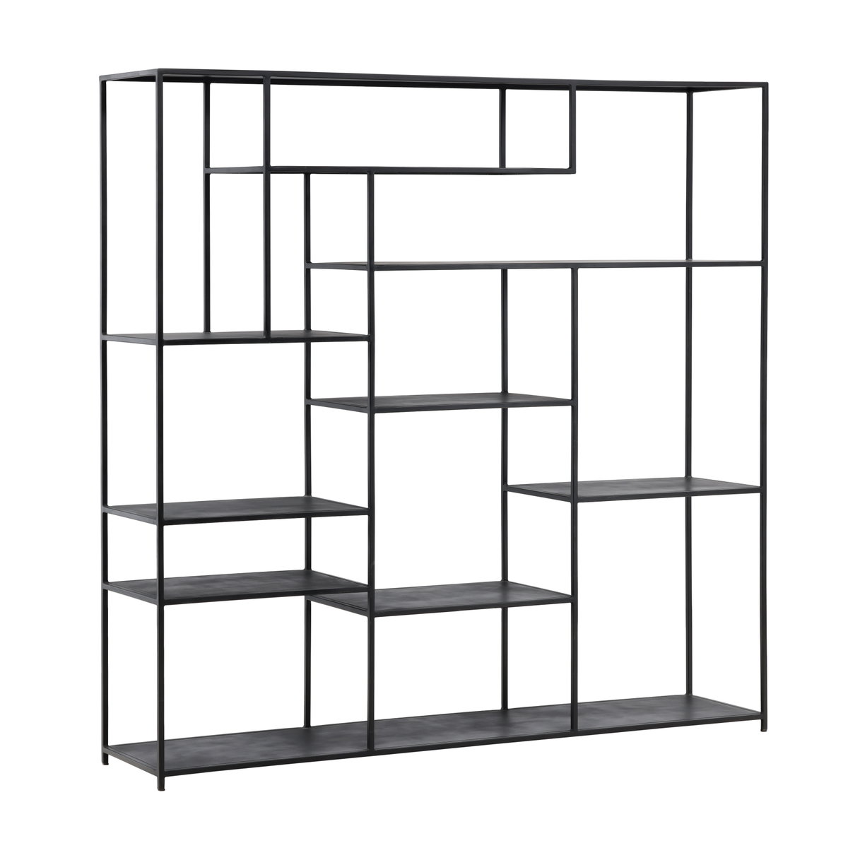Daren Bookcase Black, Shelving & Bookcase by Dovetail, 71" width x 71" height x 16" depth View 1