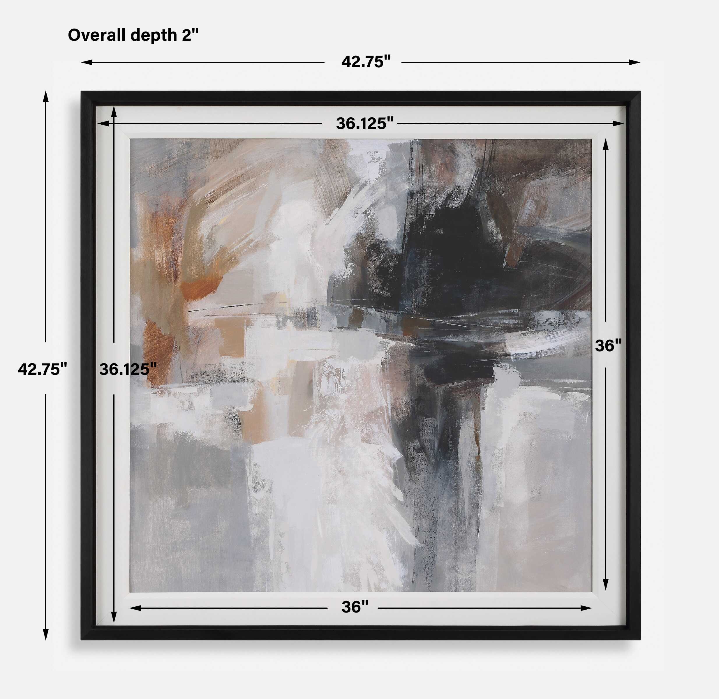 Wings Neutral Abstract Framed Print large image 