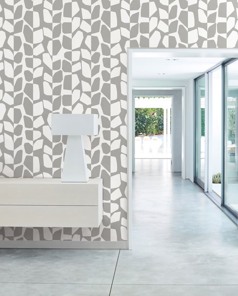 Primitive Vines Silver Metallic Wallpaper