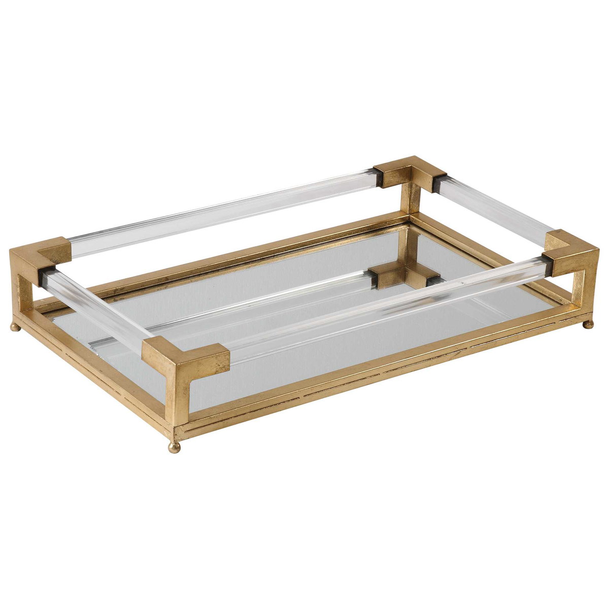 Balkan Mirrored Tray, Decorative Tray by Uttermost, 24.25" width x 4.5" height x 14.5" depth View 3