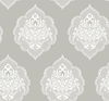 Signet Medallion Damask Grey Wallpaper thumbnail 0