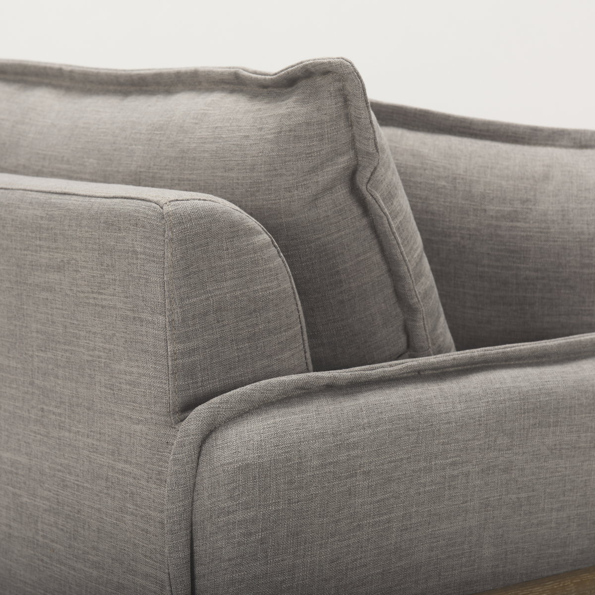 Roy II Flint Gray Upholstered and Brown Wood Frame Arm Chair, Accent Chair by Mercana, 43.31" length x 41.73" width x 33.07" height View 10