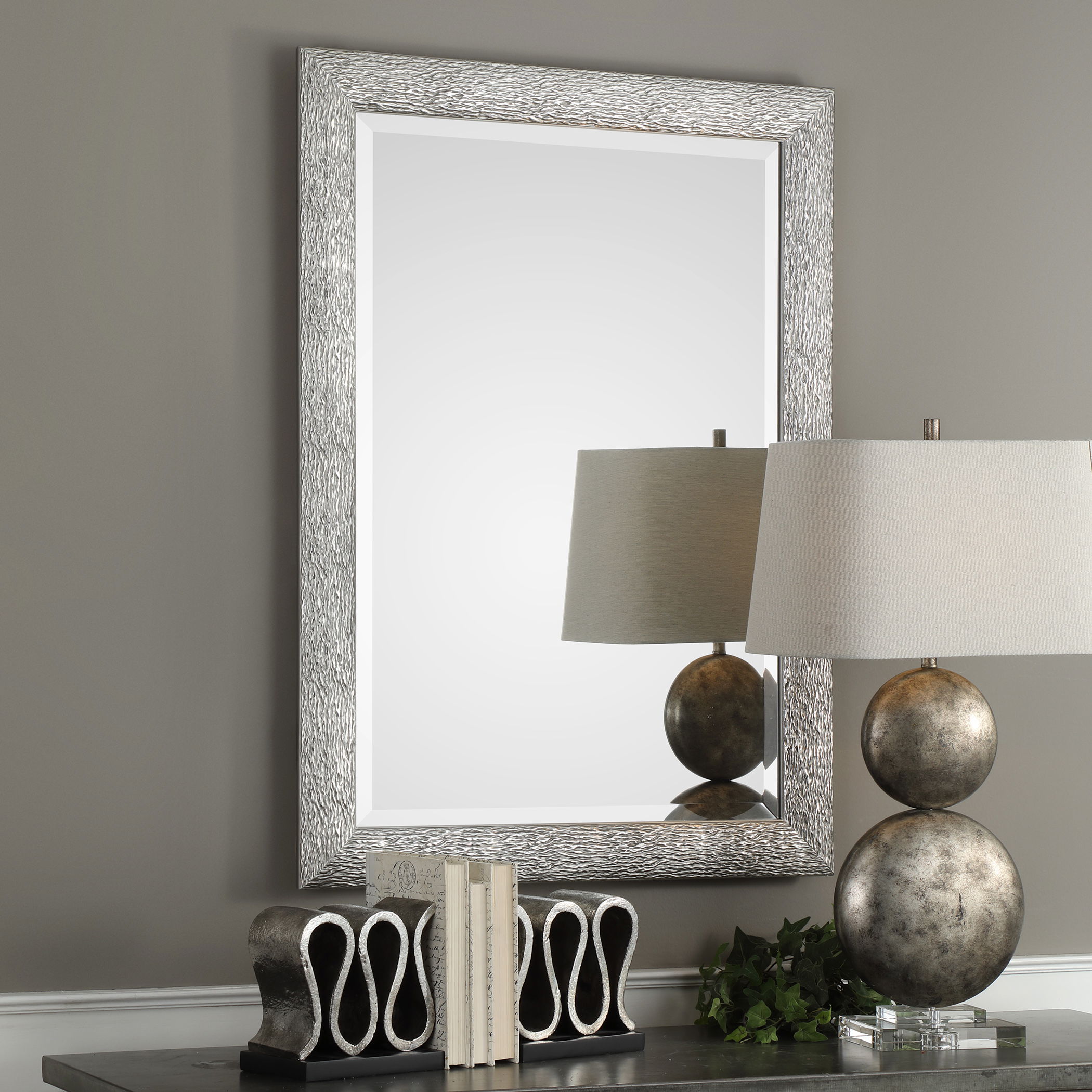 Mossley Metallic Silver Mirror large image 