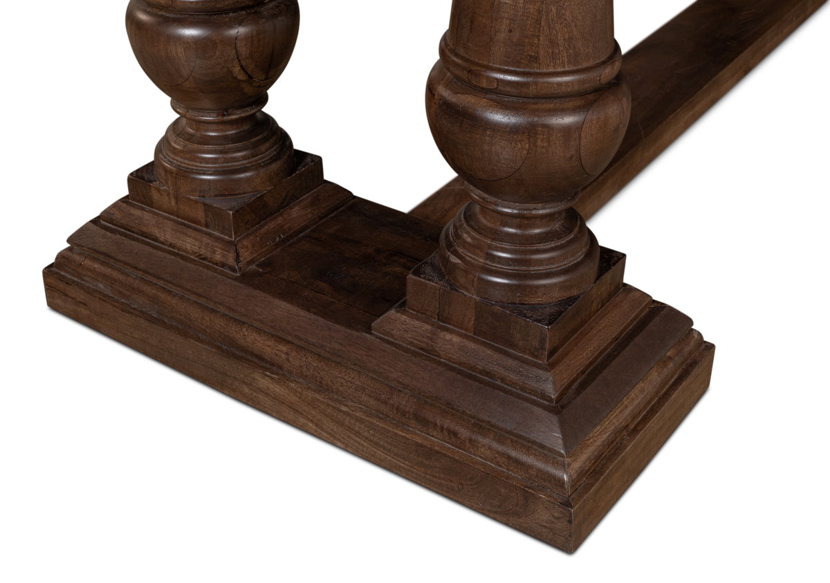 Joshua Pedestal Dining Table, by Sarreid, 3'6" length x 8' width x 2'7" height View 8