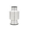 Dinah Small White with Black Stripes  Ceramic Vase, by Mercana, 8.07" length x 8.07" width x 12.99" height thumbnail 1