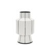 Dinah Small White with Black Stripes  Ceramic Vase, by Mercana, 8.07" length x 8.07" width x 12.99" height thumbnail 1