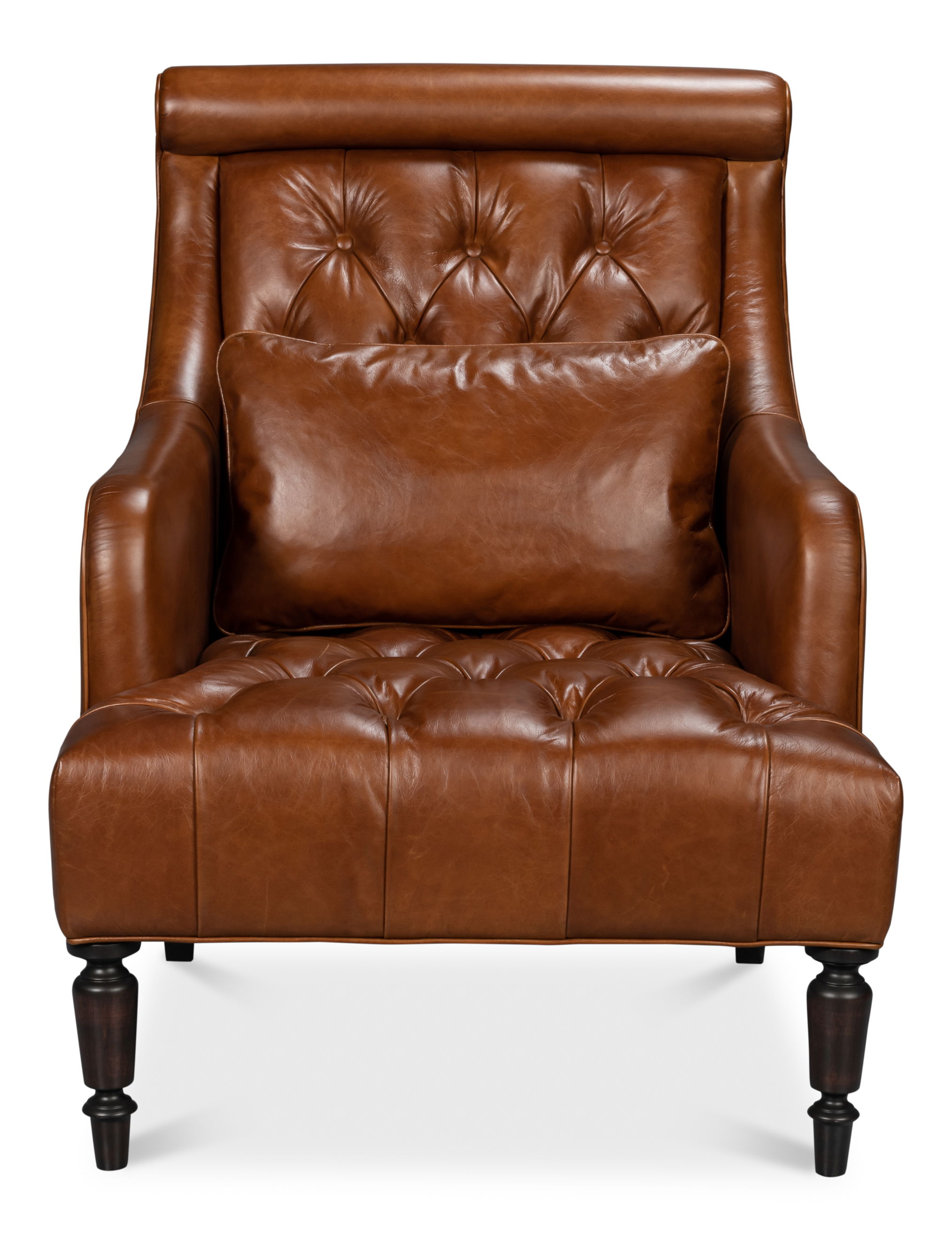 Benton Distilled Leather Chair Brown large image 