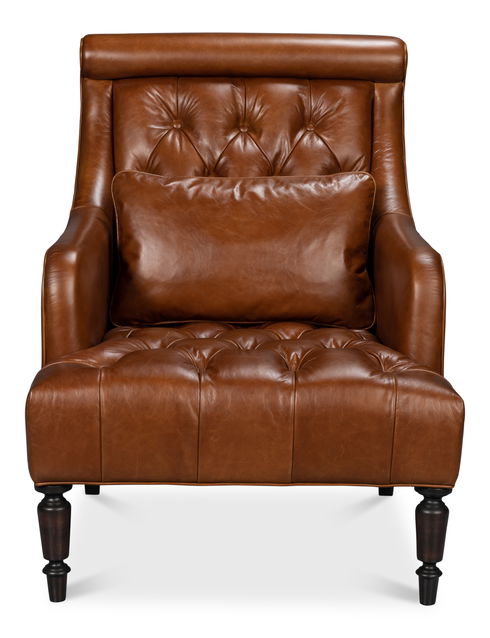 Benton Distilled Leather Chair Brown