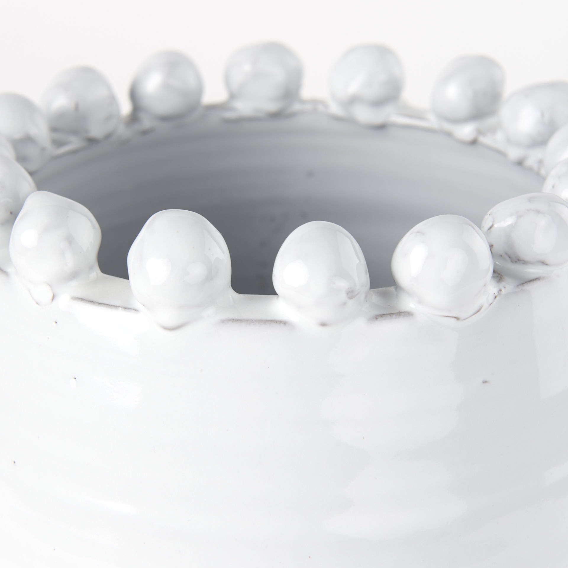 Basin Medium Off-White Glazed Vase, by Mercana, 7.28" length x 7.28" width x 11.22" height View 7