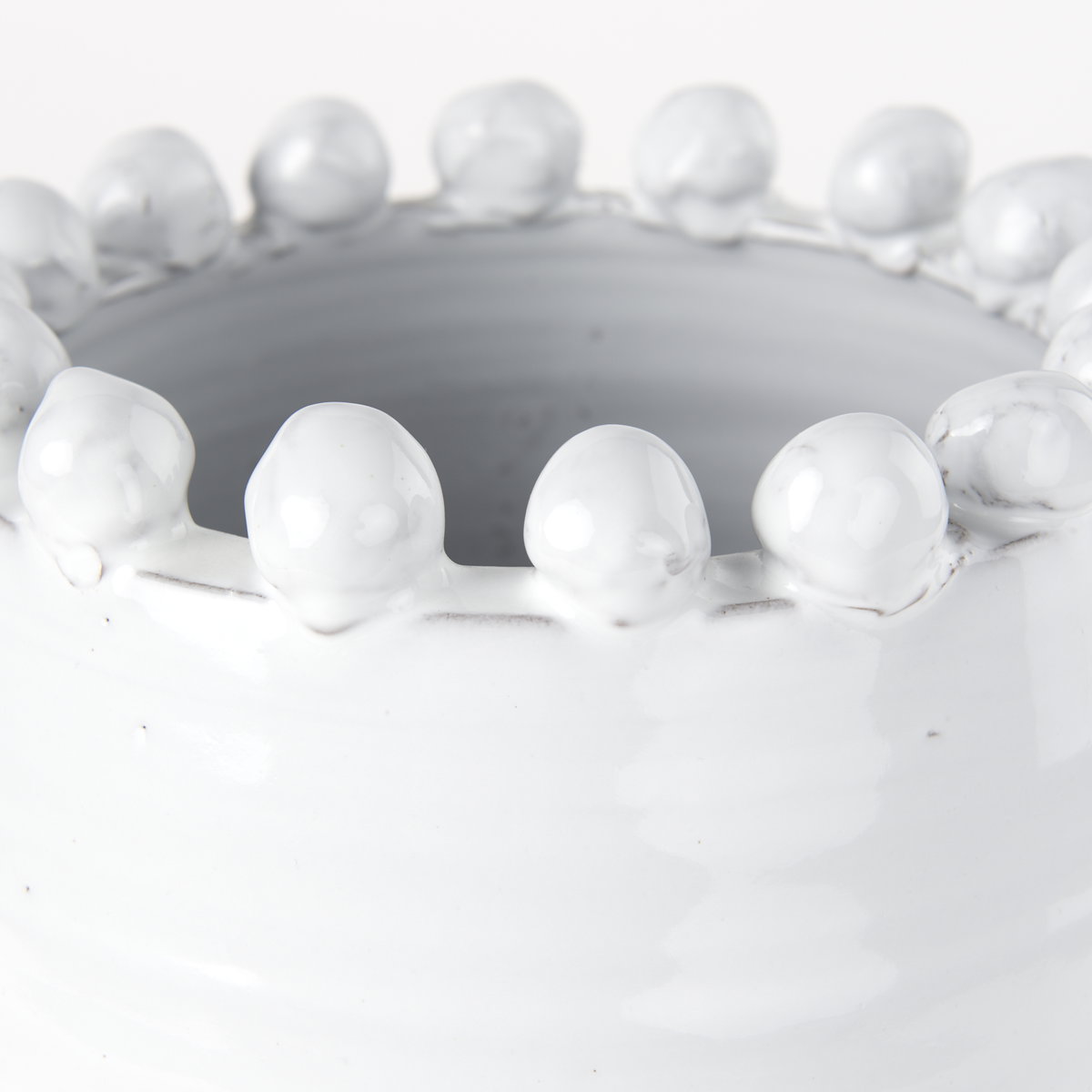 Basin Medium Off-White Glazed Vase, by Mercana, 7.28" length x 7.28" width x 11.22" height View 7