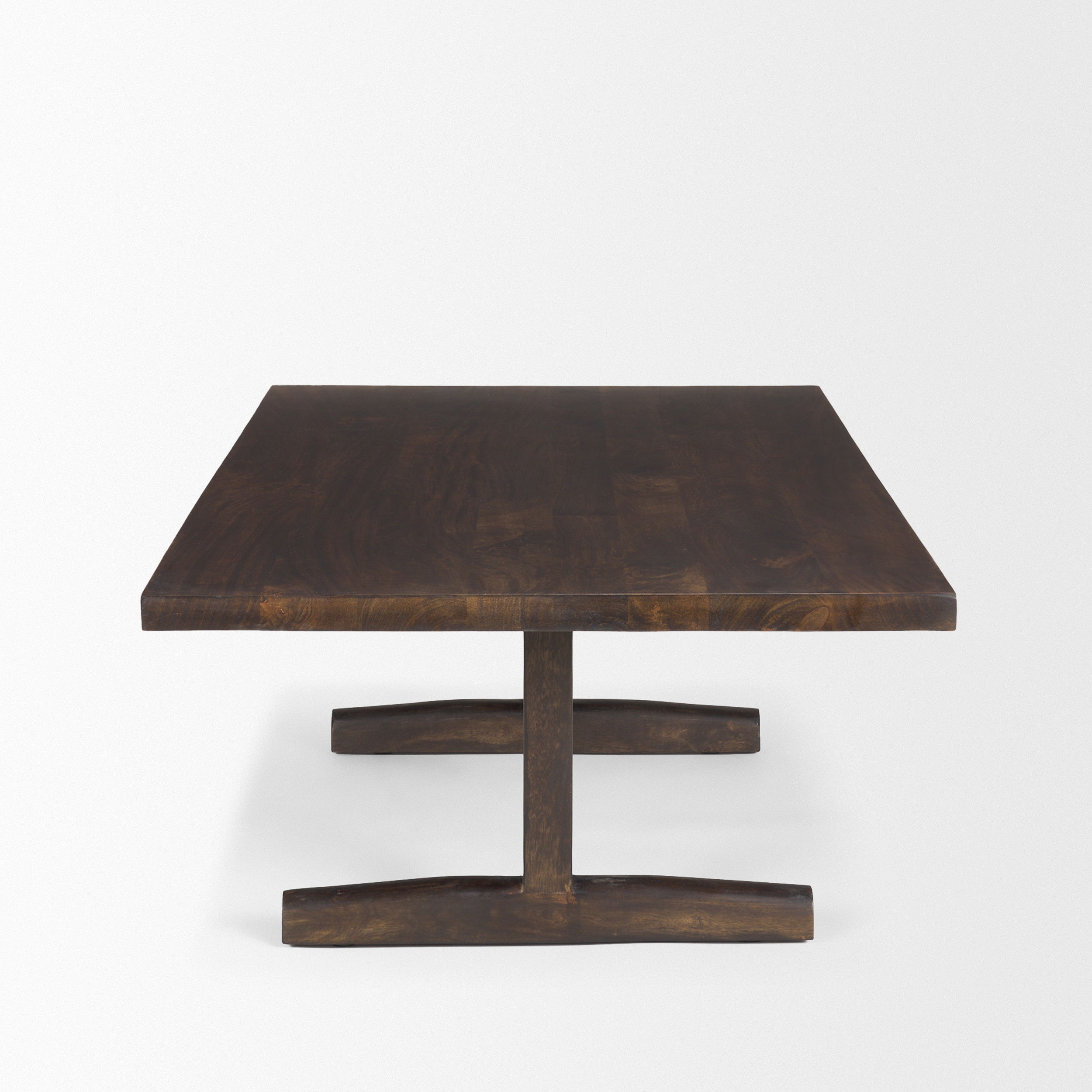 Viktor 55'L Dark Brown Solid Wood Coffee Table, by Mercana, 55" length x 30" width x 17" height View 5