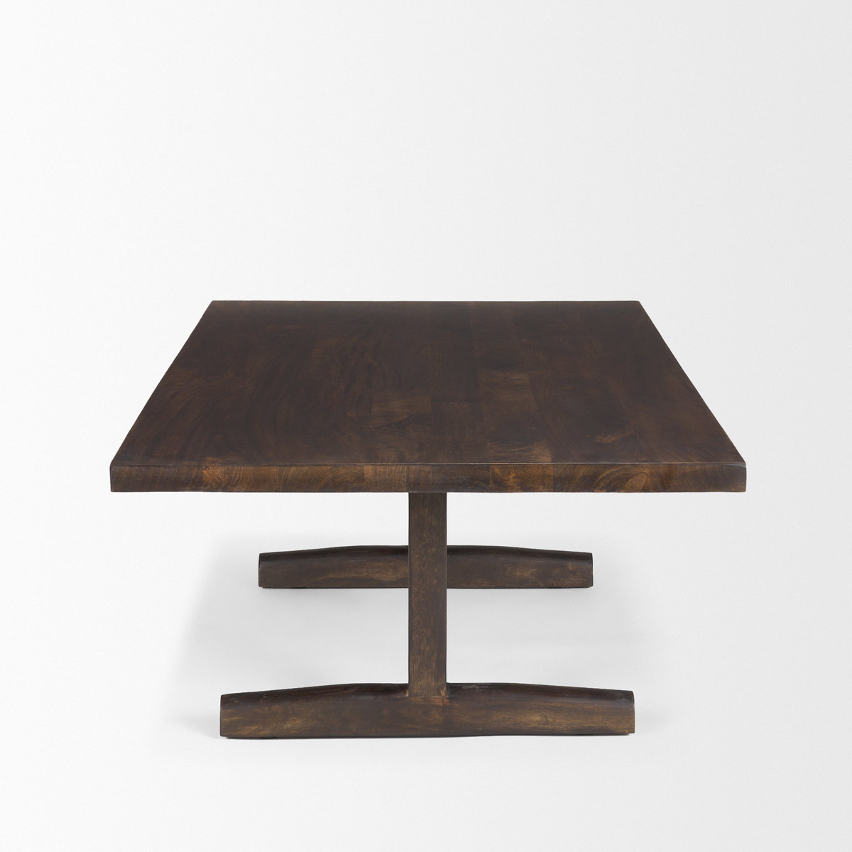 Viktor 55'L Dark Brown Solid Wood Coffee Table, by Mercana, 55" length x 30" width x 17" height View 5