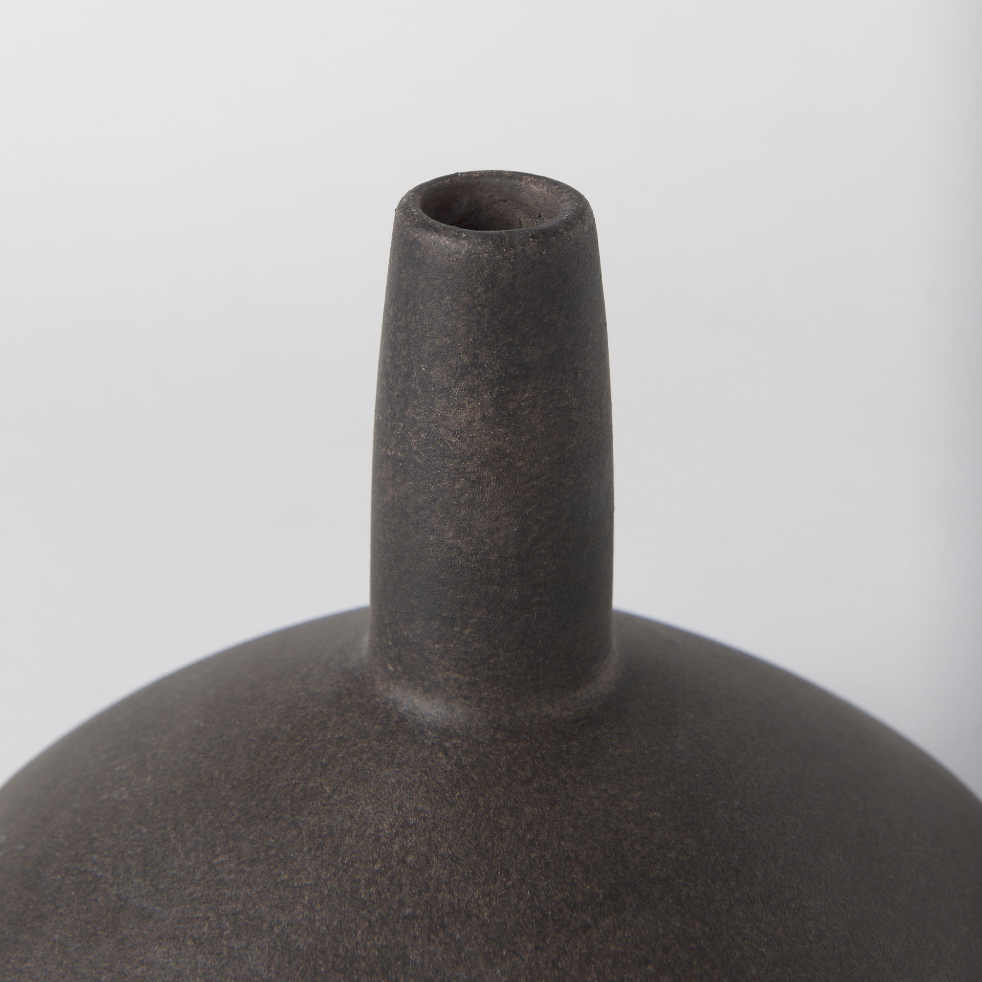 Rylee 6.9H Dark Brown Ceramic Vase, by Mercana, 7.87" length x 7.87" width x 6.89" height View 4